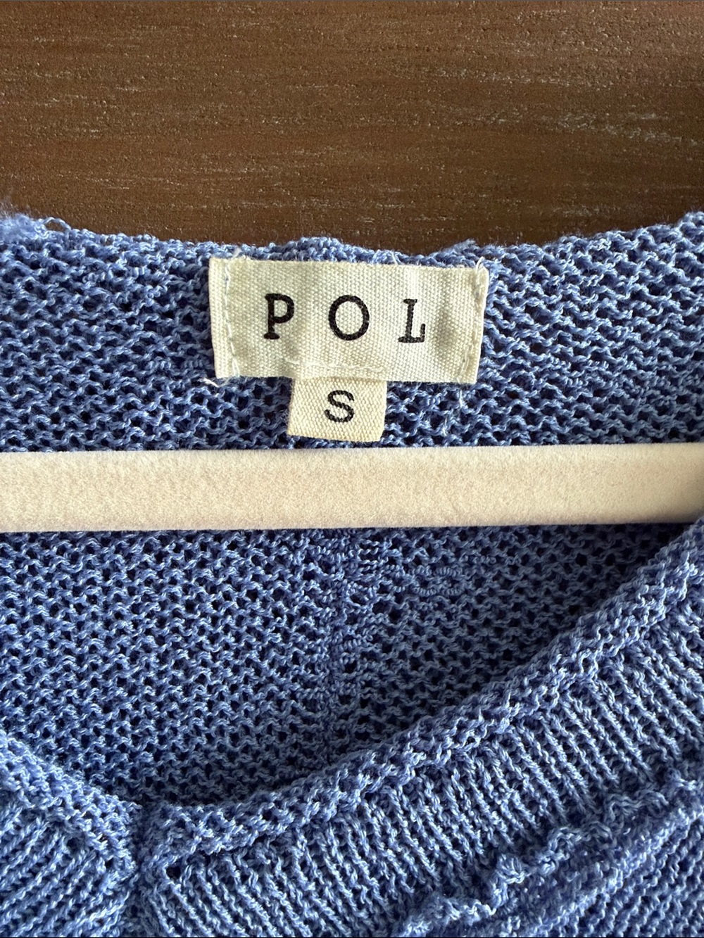 POL Blue Daisy Knit Hoodie Sweater - Picture 2 of 3